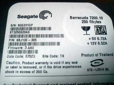 250 gb . HDD . sata.